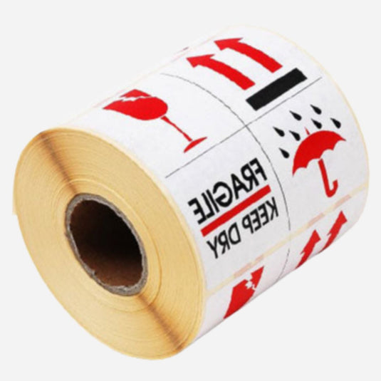 Etiket FRAGILE-KEEP DRY-PIJL-GLAS