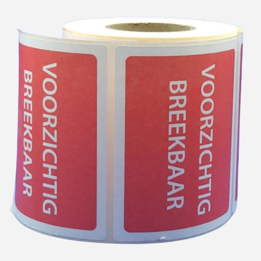 Etiket voorzichtig breekbaar rood