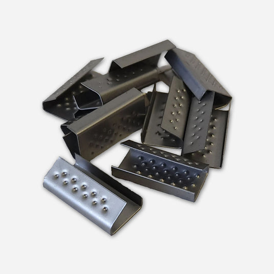 Zegels en gespen t.b.v. kunststofband