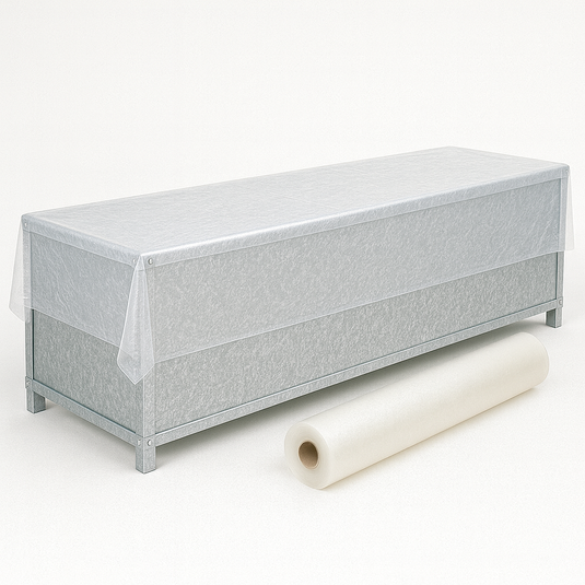 Pe afdekfolie 6m x 50 meter  T200  transp. gerecycled mat.