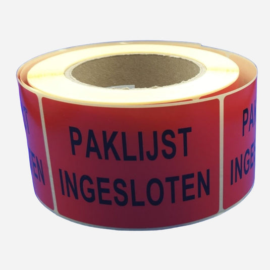 Etiket Paklijst Ingesloten